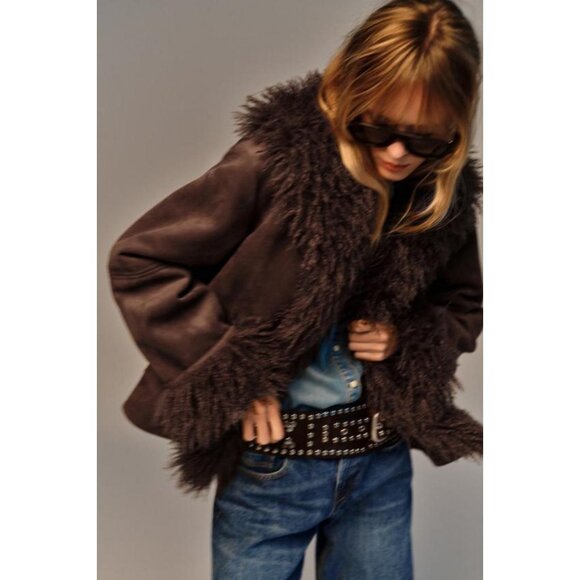 ZARA DOUBLE-FACED FAUX FUR JACKET - Picture 6 of 10